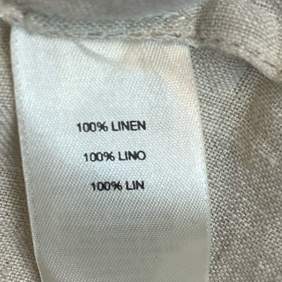 Chico's 100% Linen Size 2 3/4 Sleeve Jacket Beige W/Gold Accents - Picture 10 of 12